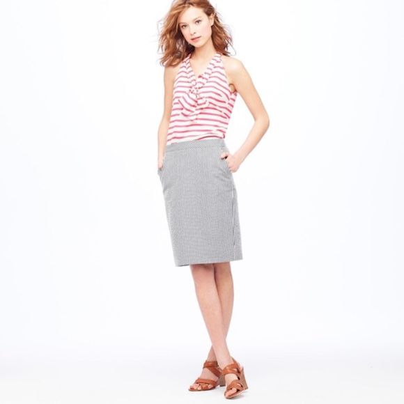 J. Crew Dresses & Skirts - JCREW Size 4 No. 2 Pencil Skirt in Seersucker